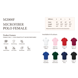 T Shirt Microfibre Collar Short M2000F