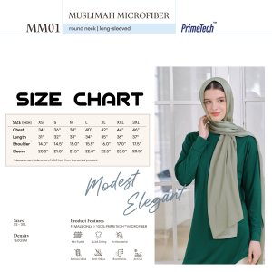 T Shirt Microfibre Muslimah Rneck