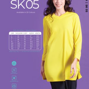 T Shirt Microfibre Muslimah Vneck