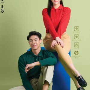 T Shirt Cotton Collar Quick Dry Unisex Long Sleeves Polo Shirt QD 84